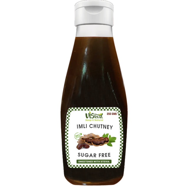 Vistevia Sugar Free Imli Chutney 250G | DIabetic & Keto Friendly | Sweetened with Stevia