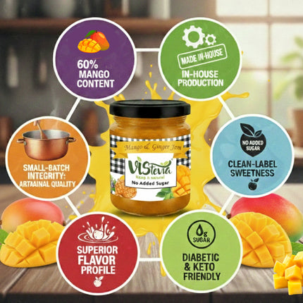 Sugar Free Mango and Ginger Jam | 220g | Vistevia