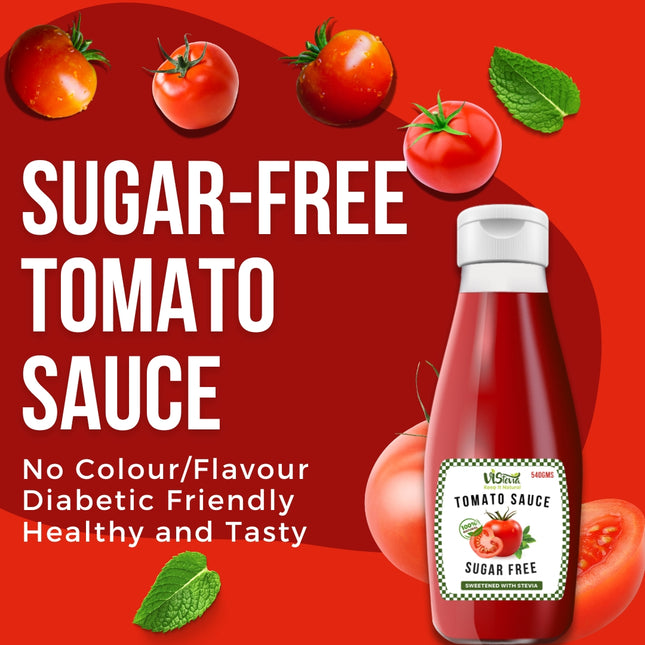 VIStevia Sugar-free Tomato Sauce ( 540 gm ), 100% Natural, Sweetened with Stevia