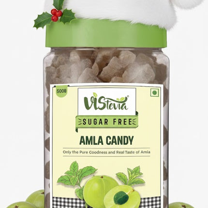 Vistevia Sugar Free Amla Candy Combo Pack - Sweetened and Chatpata Flavours. Pack of 2 (500G each)