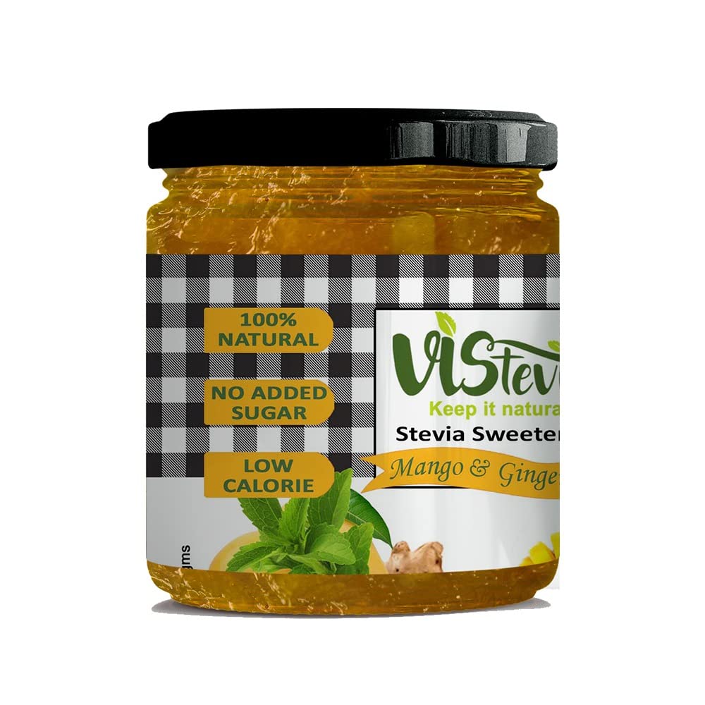 VIStevia Sugar Free Mango and Ginger Jam (220 gm) - Diabetic Friendly, Stevia Sweetened