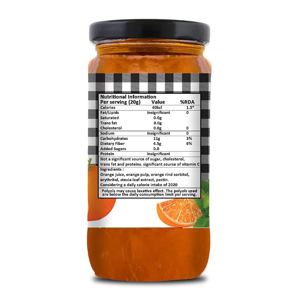 Sugar-Free Stevia Strawberry & Orange Jam – Pack of 2 (400gm x 2)