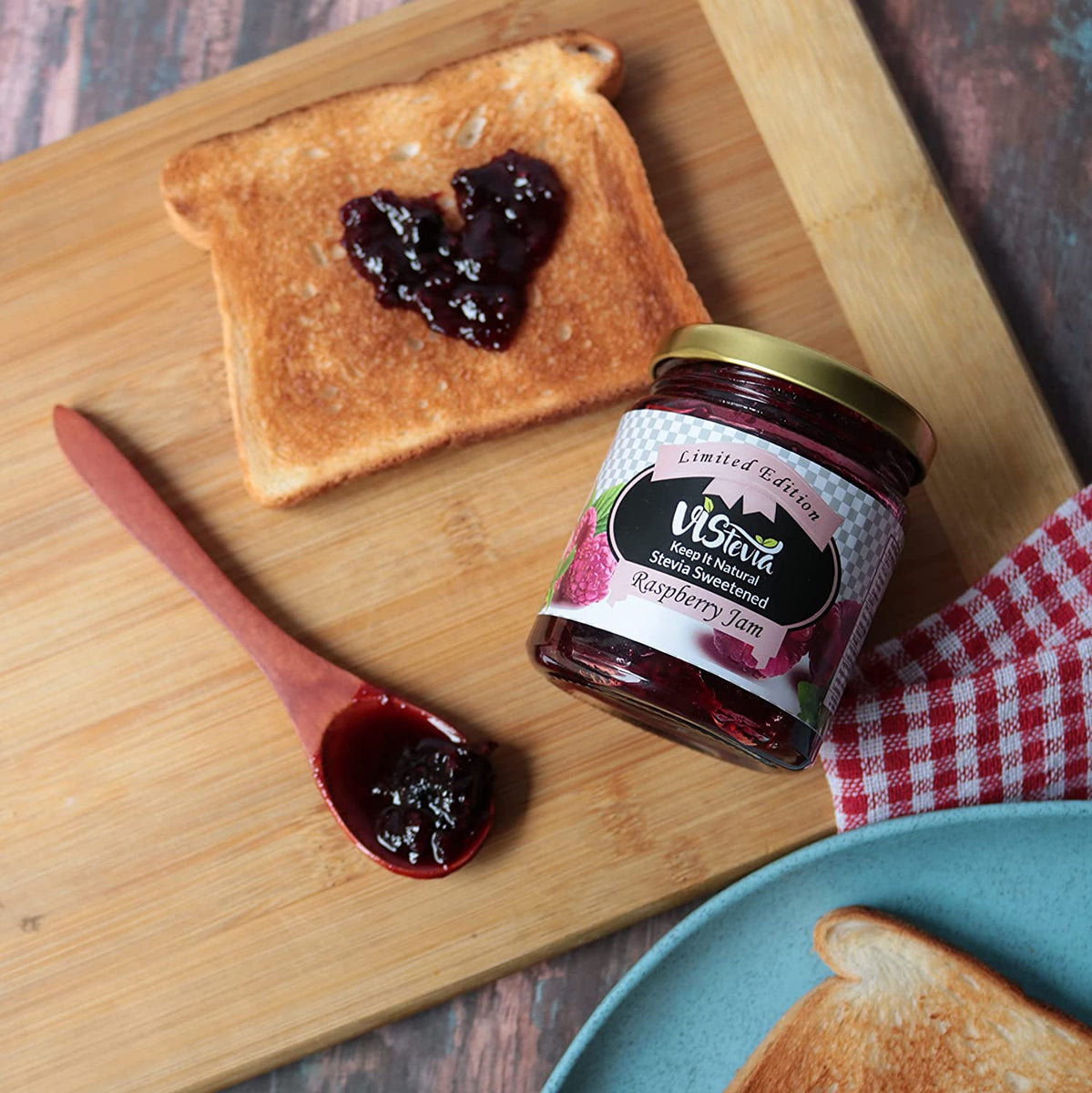 VIStevia Stevia Sweetened Raspberry Jam Best SugarFree Jams 220gm