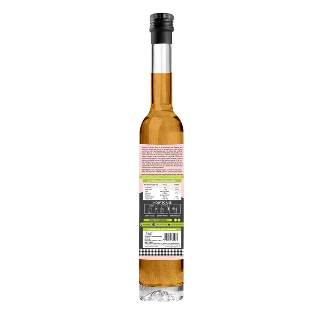 Vistevia Ginger Pop - Sugar Free Ginger Ale Syrup 470ml | Makes 30-35 glasses | 100% Natural | Diabetic & Keto friendly