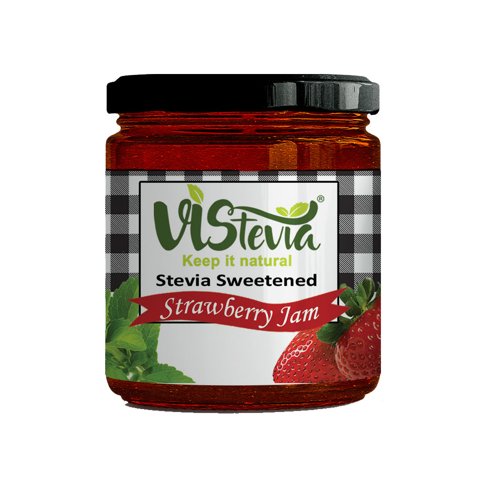 Sugar-Free Stevia Strawberry & Apple & Cinnamon Jam – Pack of 2 (220gm x 2)
