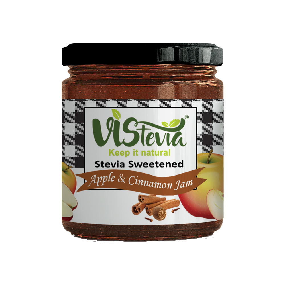 Sugar-Free Stevia Strawberry & Apple & Cinnamon Jam – Pack of 2 (220gm x 2)