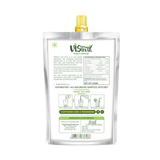 Sugar-Free Stevia Real Lime Drink Syrup - 150ml