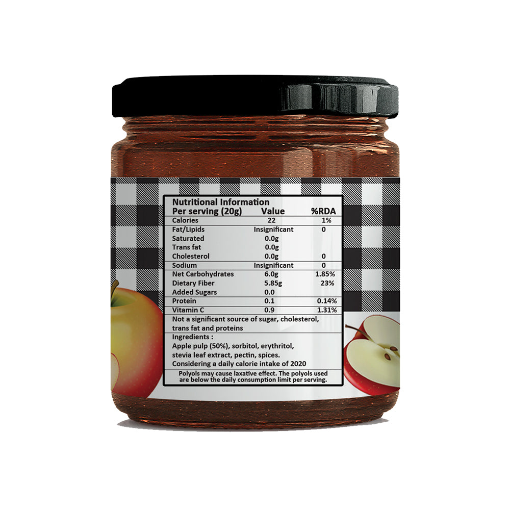 Sugar-Free Stevia Strawberry & Apple & Cinnamon Jam – Pack of 2 (220gm x 2)