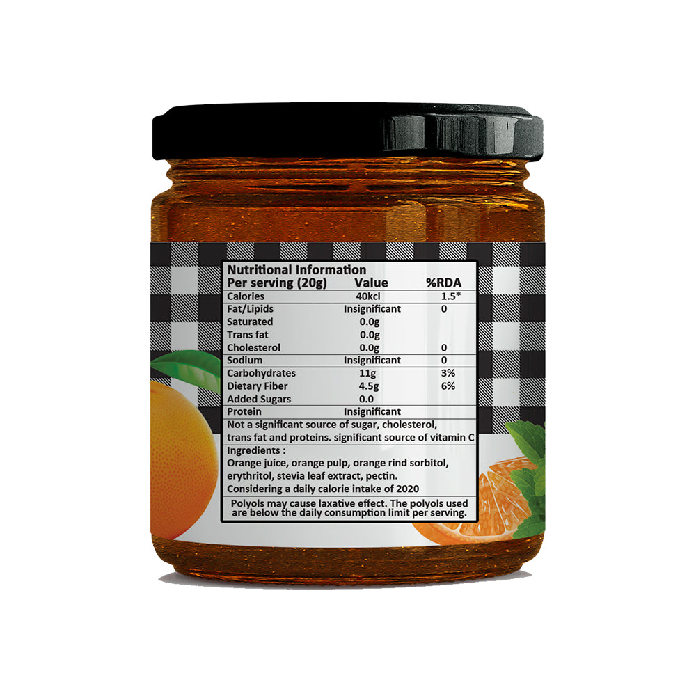 Sugar-Free Stevia Orange Jam –  Pack of 2 (220gm x 2)