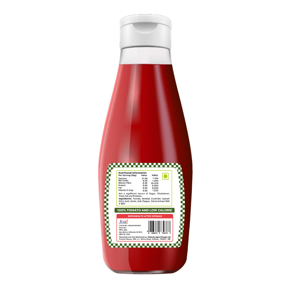 Sugar-free Tomato Sauce | 100% Natural | Sweetened with Stevia - 250gm