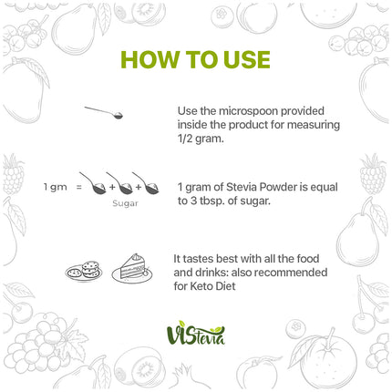 Sugar-Free Stevia Powder for Cooking and Baking – 100gm