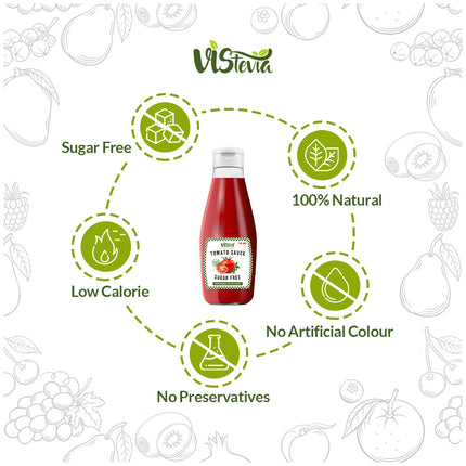 VIStevia Sugar-free Tomato Sauce ( 540 gm ), 100% Natural, Sweetened with Stevia