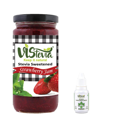 Vistevia Sugar-Free Stevia Straeberry Jam & 100% Natural Liquid Drops