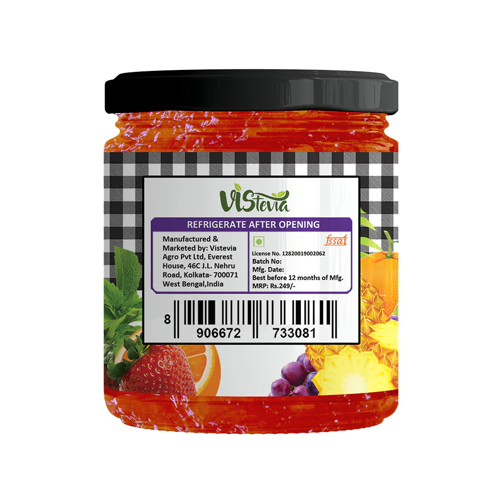 Sugar-Free Stevia Mixed Fruit & Strawberry Jam – Pack of 2 - 220g & 400g